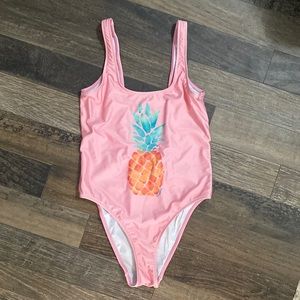 Chubbies one piece cheeky small pineapple swimsuit wore once